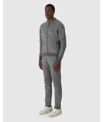 Jaqueta Básica Masculina Gola Redonda Em Moletom Flanelado