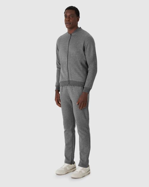 Jaqueta Básica Masculina Gola Redonda Em Moletom Flanelado