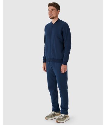 Jaqueta Básica Masculina Gola Redonda Em Moletom Flanelado