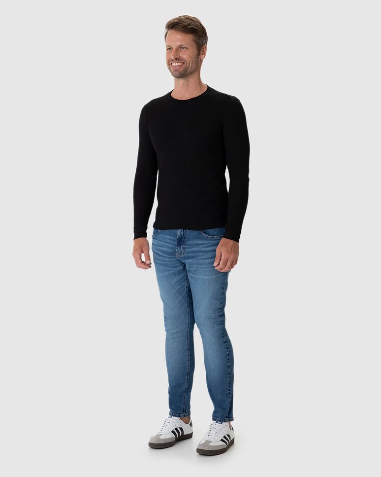 Camiseta Básica Masculina Manga Longa Em Ribana