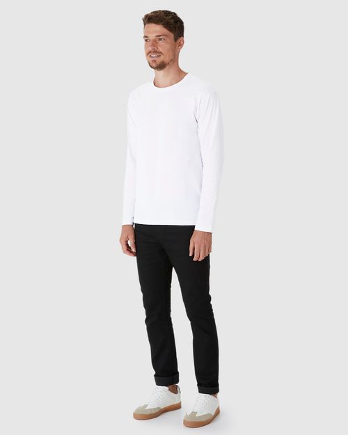 Camiseta Básica Masculina Manga Longa Em Algodão