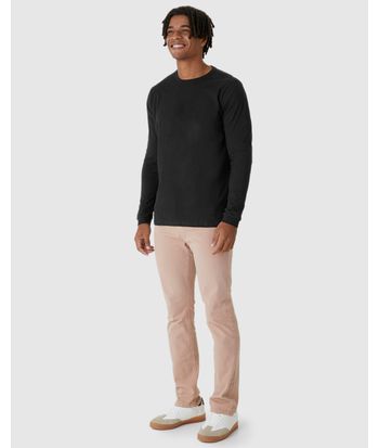 Camiseta Básica Masculina Punho Aplicado Em Algodão