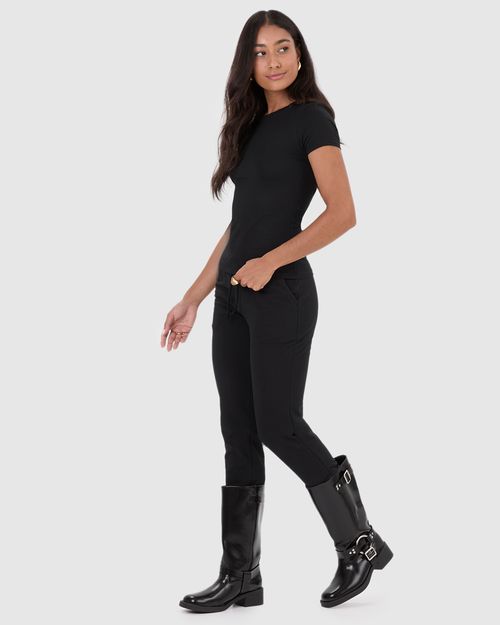 Blusa Básica Feminina Decote Redondo Em Algodão