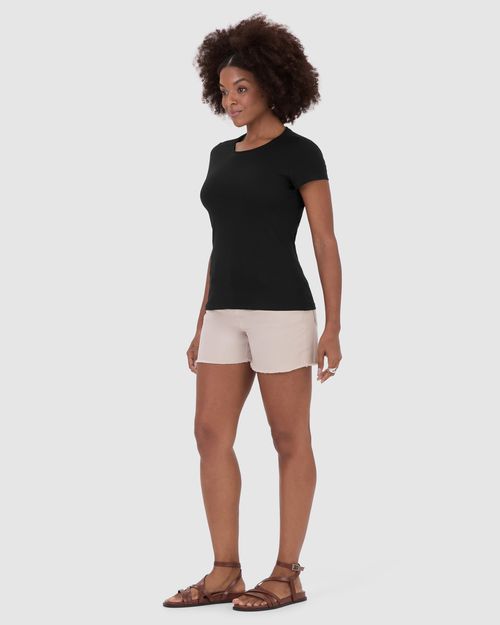 Blusa Básica Feminina Baby Look Em Algodão