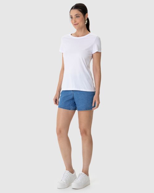 Blusa Básica Feminina Baby Look Em Algodão
