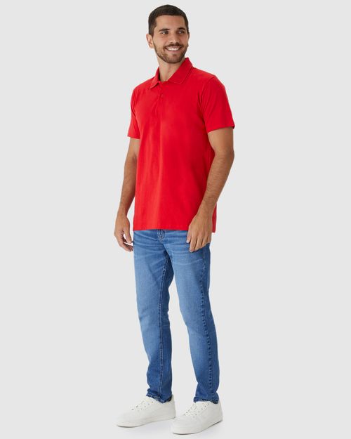 Camisa Polo Básica Masculina Peitilho Frontal Em Algodão