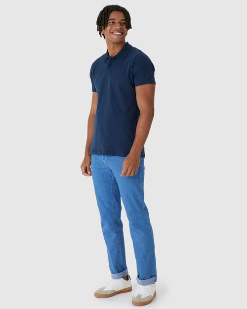 Camisa Polo Básica Masculina Peitilho Frontal Em Algodão