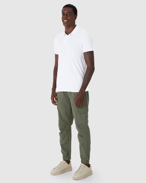 Camisa Polo Básica Masculina Peitilho Frontal Em Algodão