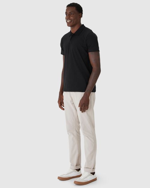 Camisa Polo Básica Masculina Gola Retilínea Em Piquet Stretch