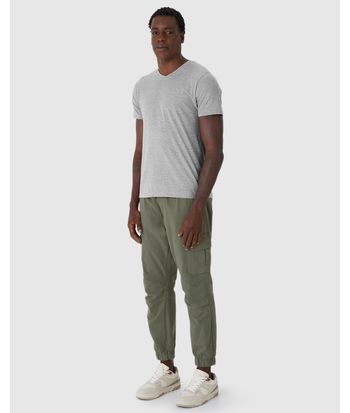 Camiseta Básica Masculina Gola V Em Algodão