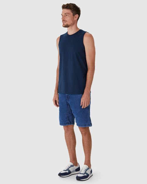 Regata Básica Masculina Cava Ajustada Em Algodão