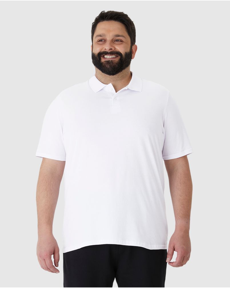 Camisa Polo Básica Masculina Plus Size Em Algodão BRANCO - Malwee