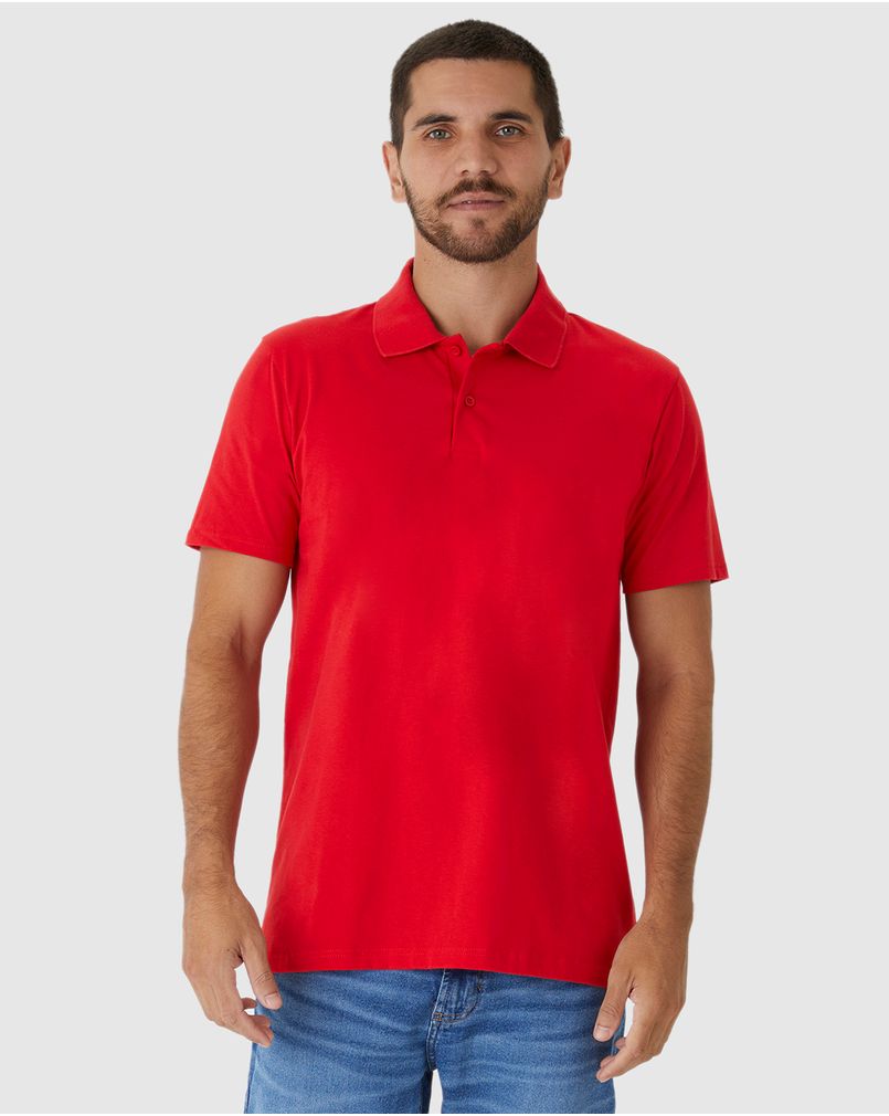 MOWALOLA MENS POLO TOKYO Mサイズ Camisa Polo Básica Masculina Peitilho Frontal Em Algodão Vermelho