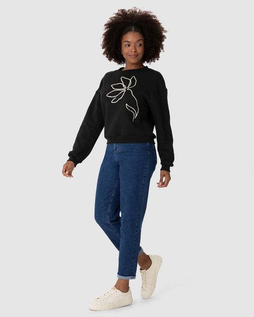 Blusão Amplo Feminino Estampa Puff Em Moletom Comfy Flanelado