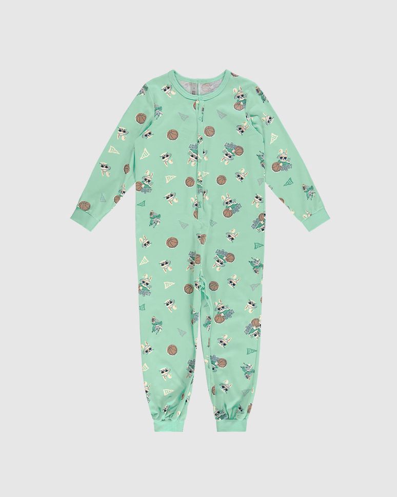 Pijama Macacão Infantil Menino Estampado Em Algodão Malwee Kids