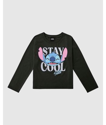 Blusa Infantil Menina Manga Longa Stay Cool Stitch Disney Malwee Kids