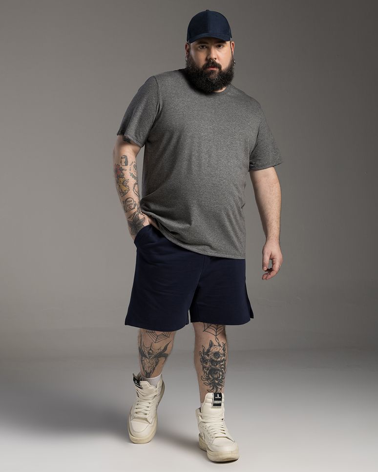 Camiseta Masculina Plus Size Gola Redonda Tecnológica Impermeável - BASICAMENTE
