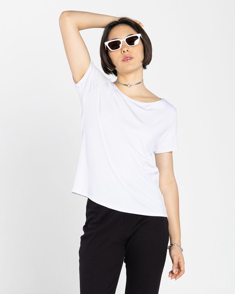 Tech T-Shirt Modal Decote Canoa Feminina