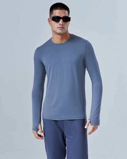 Camiseta Masculina Manga Longa Abertura Para Dedo Tecnológica Modal - BASICAMENTE