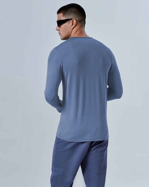 Camiseta Masculina Manga Longa Abertura Para Dedo Tecnológica Modal - BASICAMENTE