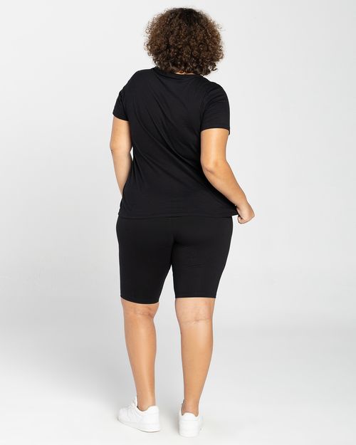 Camiseta Feminina Plus Size Gola V Tecnológica Impermeável - BASICAMENTE