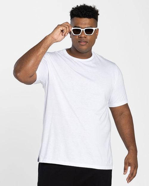 Camiseta Masculina Plus Size Tecnológica Air Em Mescla Algodão - BASICAMENTE