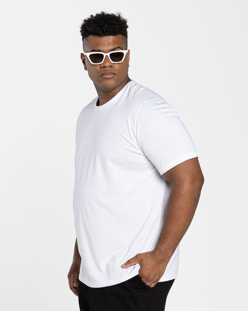 Camiseta Masculina Plus Size Tecnológica Air Em Mescla Algodão - BASICAMENTE