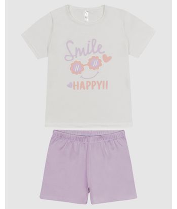 Pijama Infantil Menina Blusa Estampa Frontal Em Algodão Malwee Kids