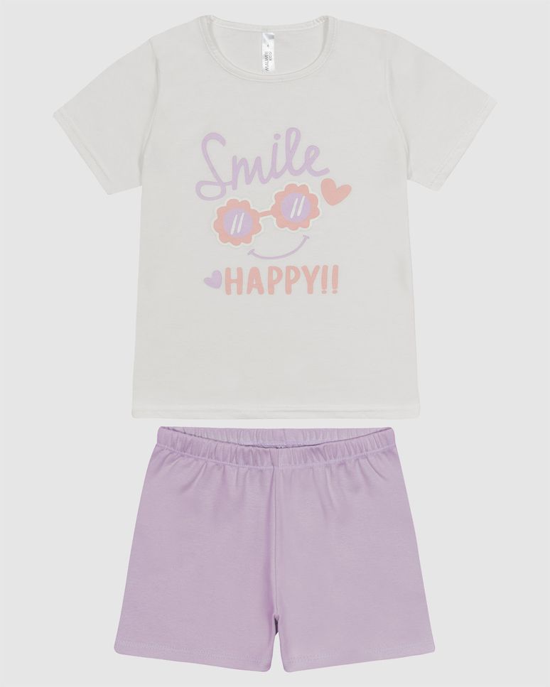 Pijama Infantil Menina Blusa Estampa Frontal Em Algodão Malwee Kids