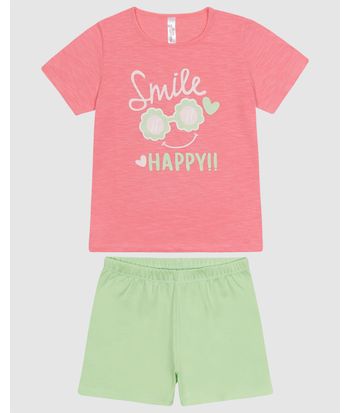 Pijama Infantil Menina Blusa Estampa Frontal Em Algodão Malwee Kids