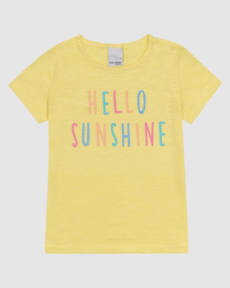 Blusa Infantil Menina Manga Curta Estampa Frontal Em Algodão Malwee Kids
