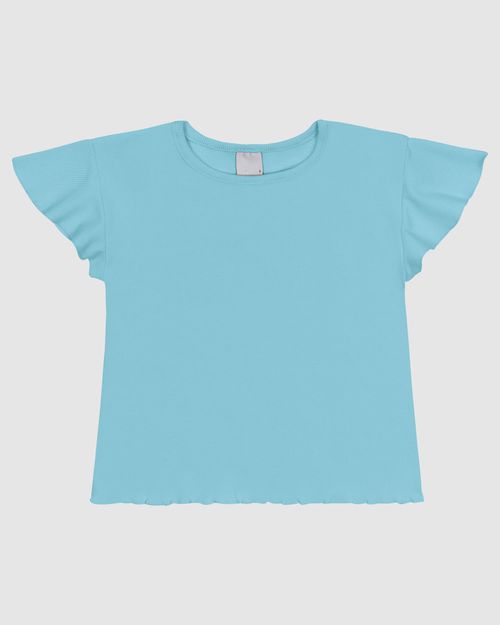 Blusa Infantil Menina Manga Curta Babado Em Ribana Algodão Malwee Kids
