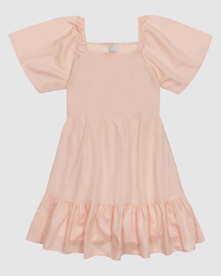 Vestido Menina Decote Reto Manga Curta Em Tecido Lurex Listrado - Carinhoso