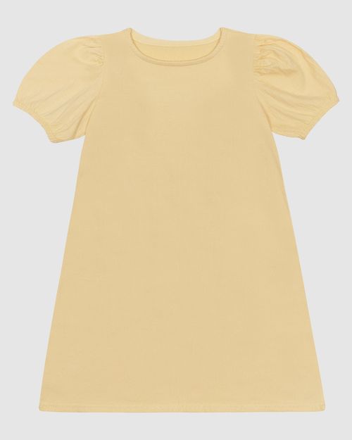 Vestido Infantil Com Manga Bufante Em Malha Texturizada Malwee Kids