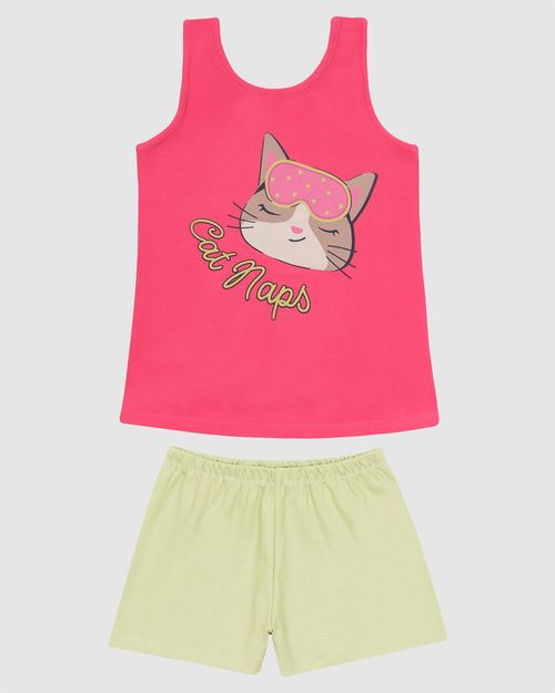 Pijama Infantil Menina Regata Estampa Frontal Em Algodão Malwee Kids