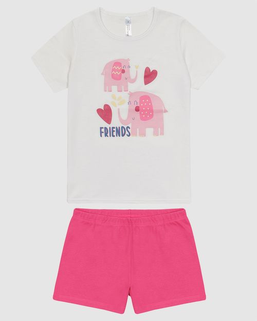 Pijama Infantil Menina Blusa E Shorts Em Algodão Malwee Kids