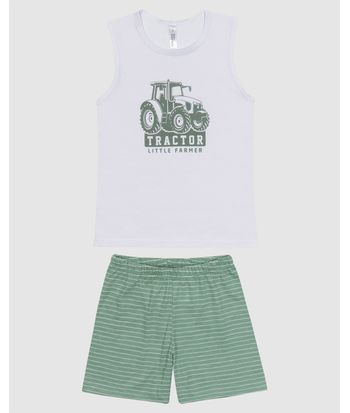 Pijama Infantil Menino Regata Estampa Frontal Em Algodão Malwee Kids