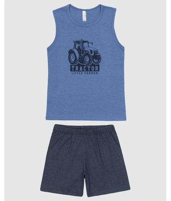 Pijama Infantil Menino Regata Estampa Frontal Em Algodão Malwee Kids