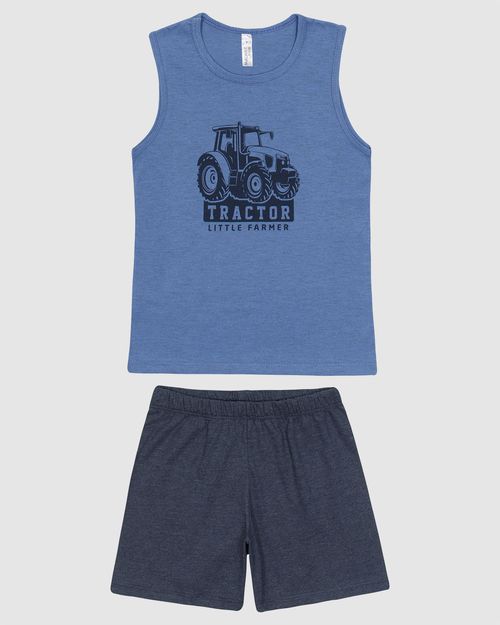 Pijama Infantil Menino Regata Estampa Frontal Em Algodão Malwee Kids