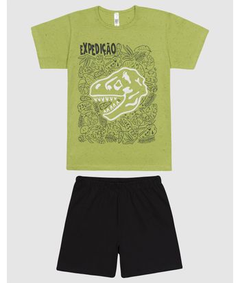 Pijama Infantil Menino Camiseta Manga Curta E Shorts Em Algodão Malwee Kids