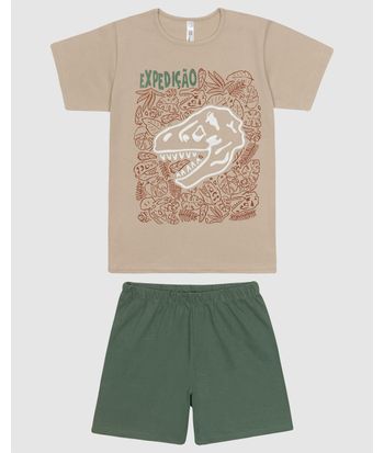 Pijama Infantil Menino Camiseta Manga Curta E Shorts Em Algodão Malwee Kids