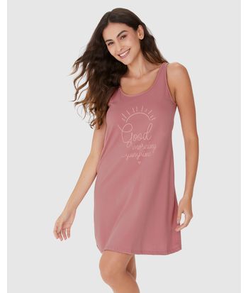 Camisola Feminina Sem Manga Estampa Frontal Em Algodão