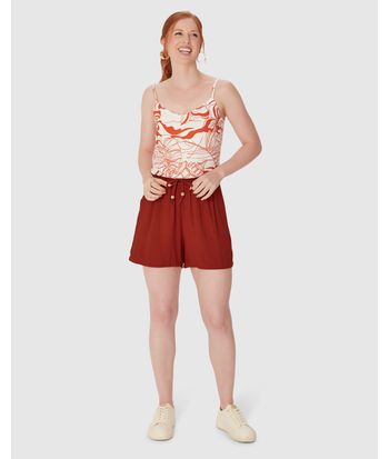 Shorts Clochard Feminino Cordão Frontal Em Viscose