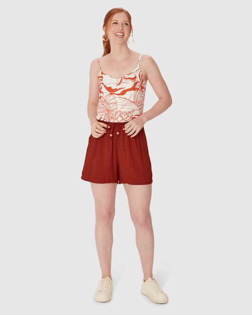 Shorts Clochard Feminino Cordão Frontal Em Viscose