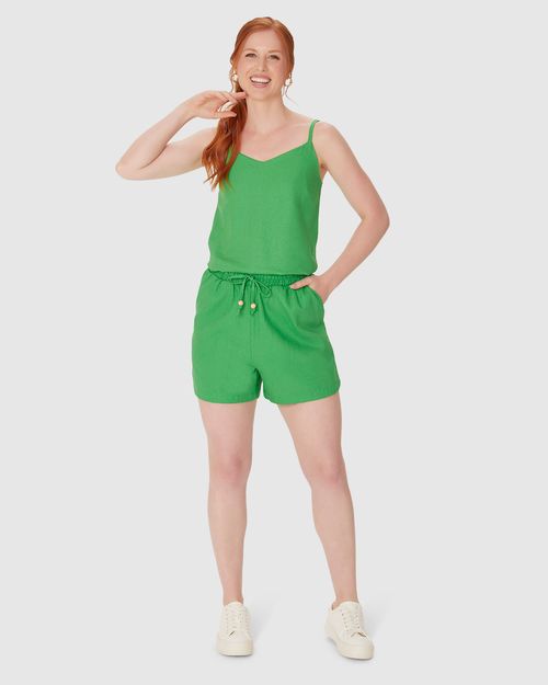Shorts Clochard Feminino Cordão Frontal Em Viscolinho