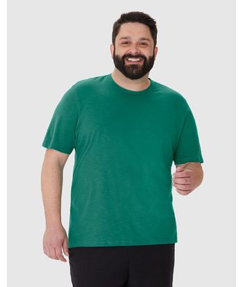 Camiseta Masculina Plus Size Em Malha Algodão Texturizada