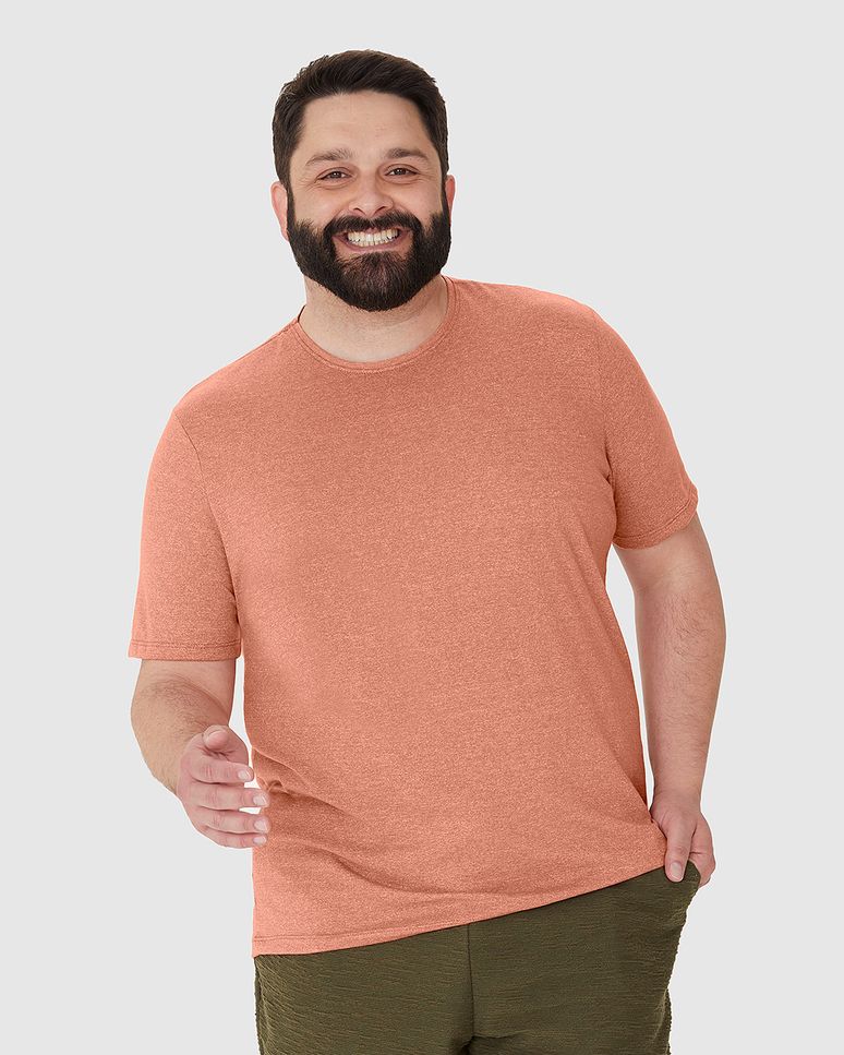 Camiseta Masculina Plus Size Em Malha Algodão Texturizada