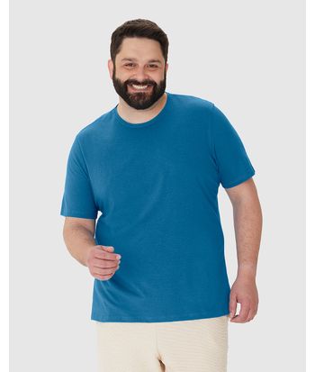 Camiseta Masculina Plus Size Em Malha Algodão Texturizada