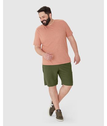 Bermuda Masculina Plus Size Cós Elástico Em Moletom Texturizado