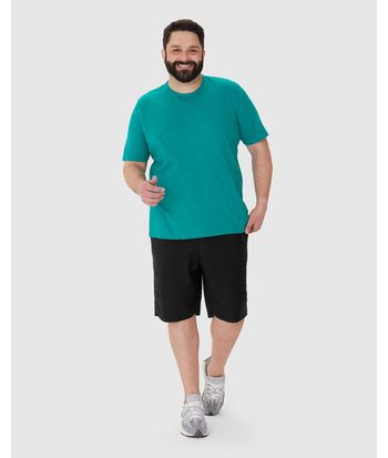 Bermuda Masculina Plus Size Cós Elástico Em Moletom Texturizado